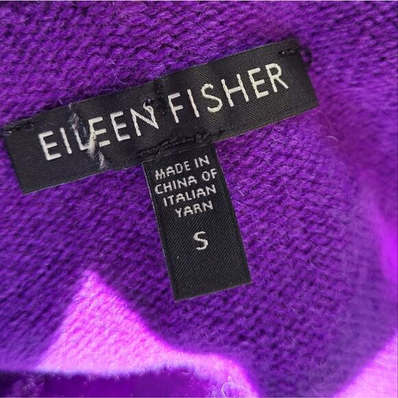 Eileen Fisher Open Back Yak Wool Blend Purple Sweater Small - Picture 4 of 5